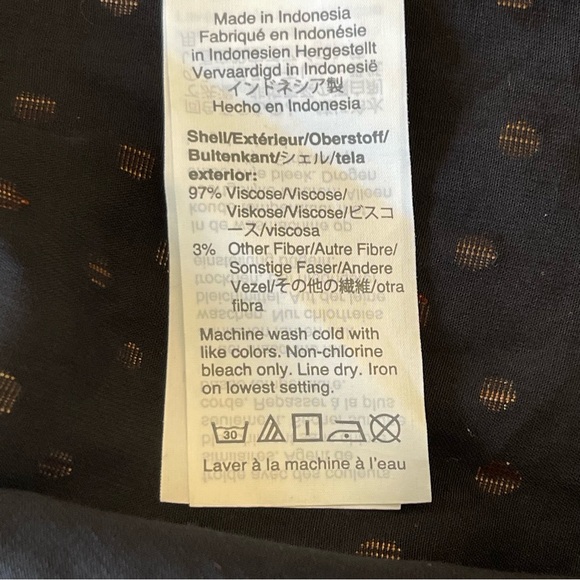 Madewell Black Rhyme Top in Metallic Dot Short Sleeve Blouse (L) - Picture 15 of 15